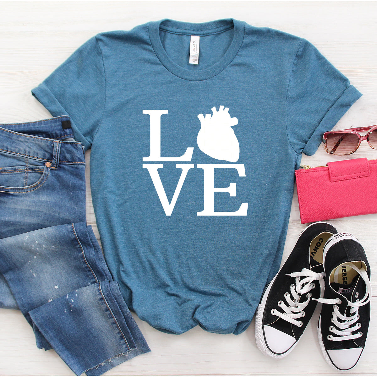 【タグ付き未使用】HYEON heart powan tee ハートポワンティー Heart logo tee – YZ